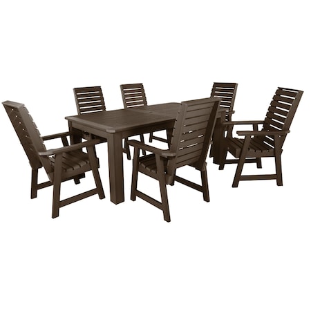 Highwood Usa Weatherly 7pc Rectangular Outdoor Patio Furniture Dining Set 72 x 42 AD-ST7WL1CO4AA-ACE